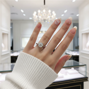 1.0 Ct Round Cut VVS1 Diamond Engagement Ring-Black Diamonds New York