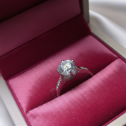 1.0 Ct Round Cut VVS1 Diamond Engagement Ring-Black Diamonds New York