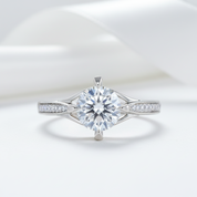 1ct Round Diamond Option 14k White Gold Engagement Ring-Black Diamonds New York
