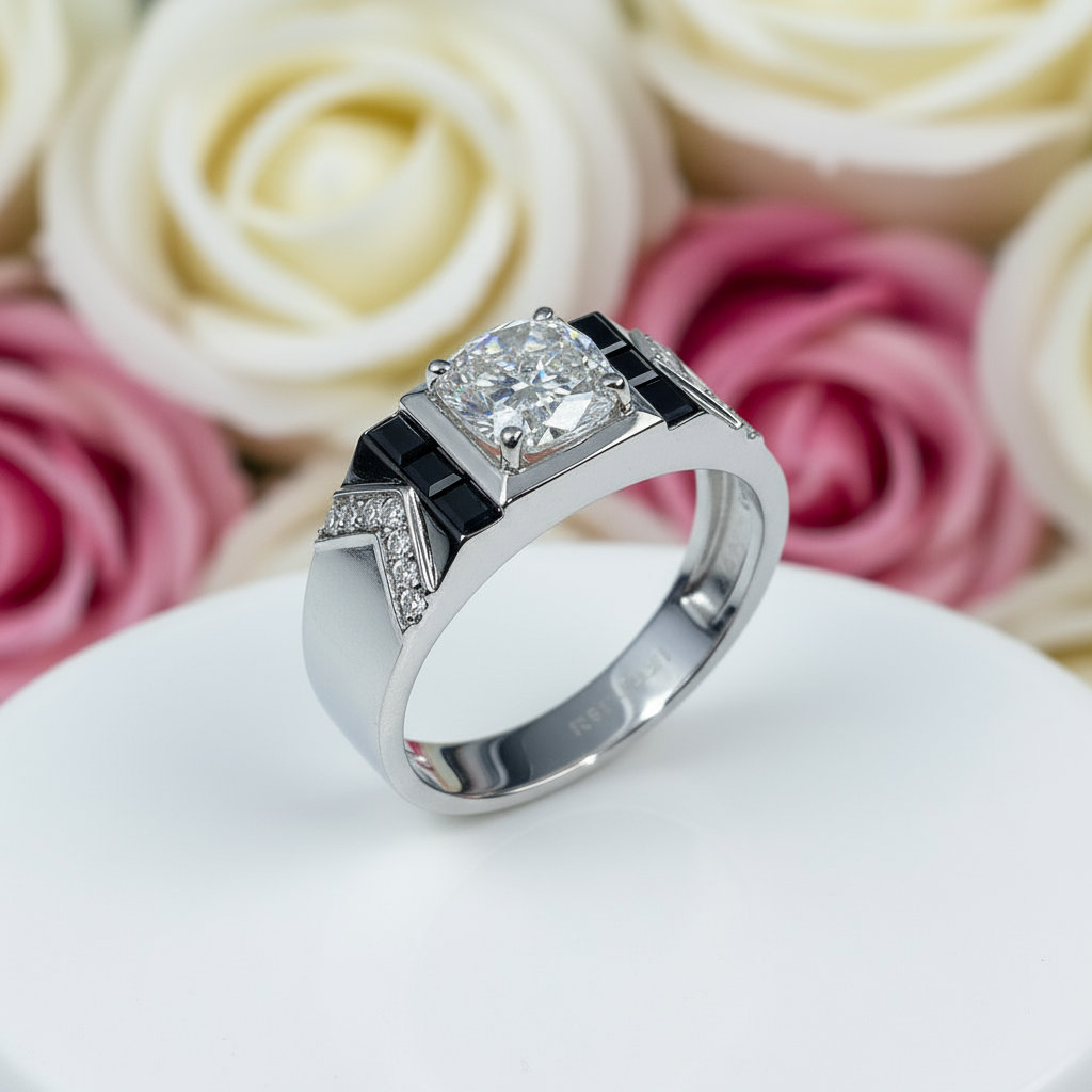 1ct Round Diamond Simple Classic Ring-Black Diamonds New York