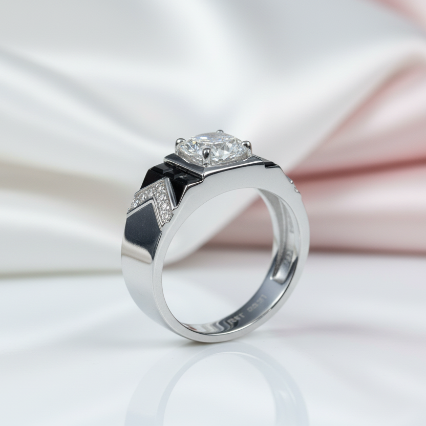 1ct Round Diamond Option Simple Classic Ring-Black Diamonds New York