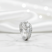 Three-Stone Swirl Engagement Ring Set with Diamond Option-Black Diamonds New York