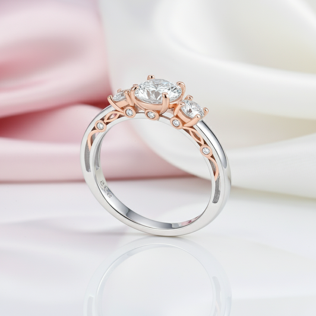 1ct Vintage Option Two Tone Ring-Black Diamonds New York