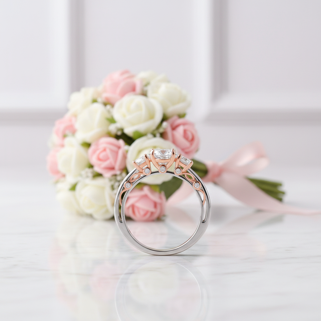 1ct Vintage Option Two Tone Ring-Black Diamonds New York
