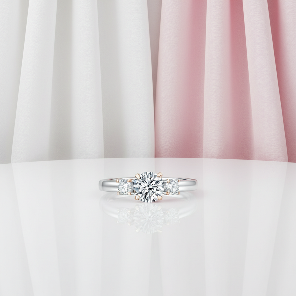 1ct Vintage Style Two Tone Ring-Black Diamonds New York