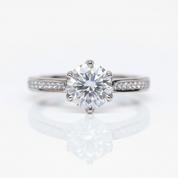 1ct VVS Round Cut Diamond Option 6 Prong Engagement Ring-Black Diamonds New York