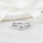 1Ct VVS1 Diamond Option Twist Promise Ring-Black Diamonds New York