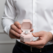1ct Classic Emerald Cut Halo Diamond Option Engagement Ring-Black Diamonds New York