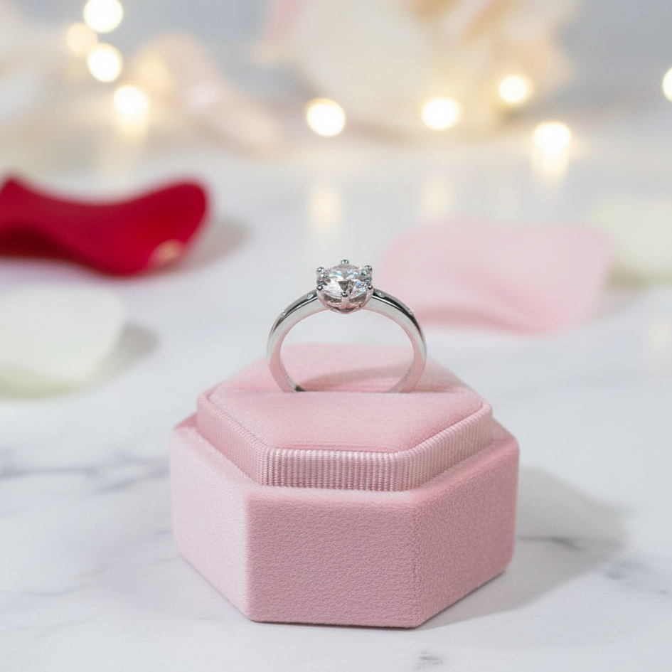 1ct D Color Round Diamond Engagement Ring-Black Diamonds New York