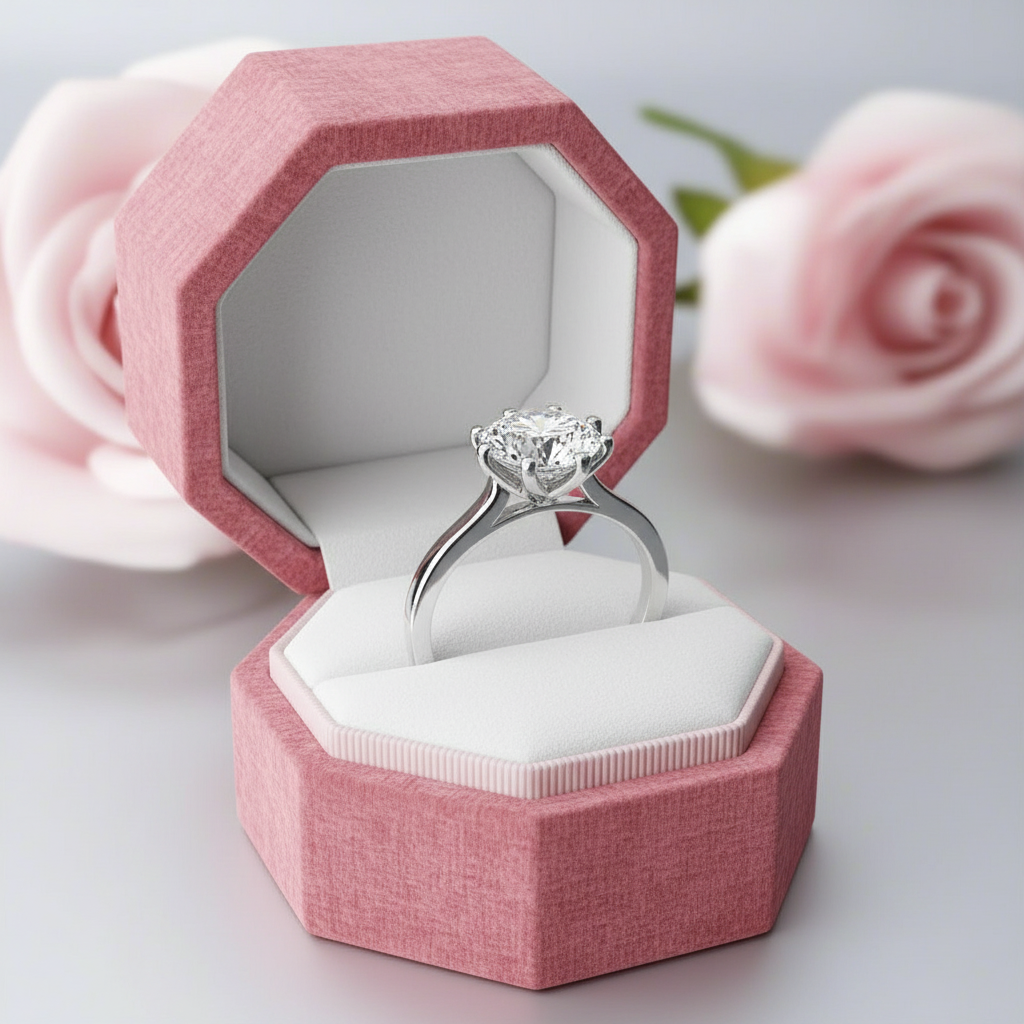 1ct D Color VVS1 Diamond Stud 8 Claw Ring-Black Diamonds New York