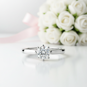 1ct D Color VVS1 Diamond Stud 8 Claw Ring-Black Diamonds New York