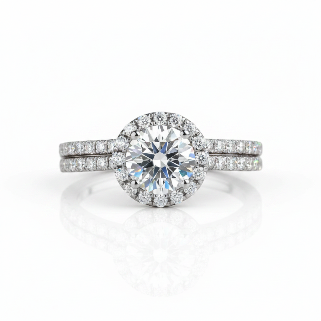 1ct Halo Diamond Option Ring-Black Diamonds New York