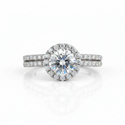 1ct Halo Diamond Option Ring-Black Diamonds New York