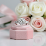 1ct Halo Diamond Ring-Black Diamonds New York