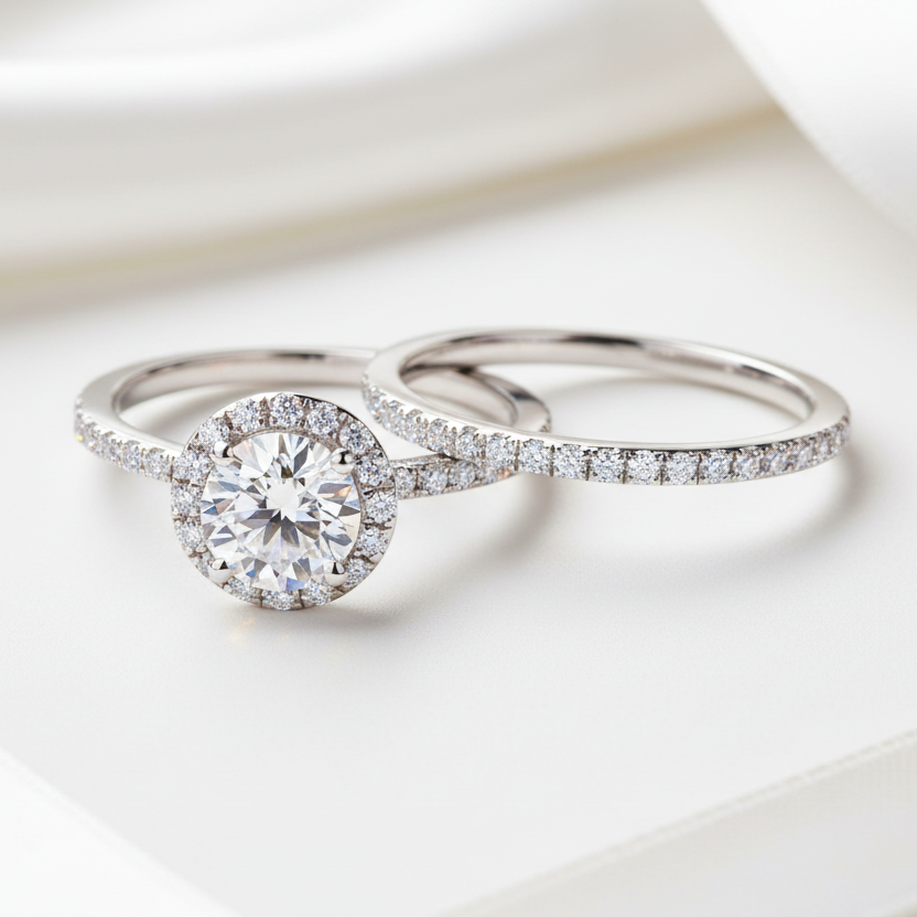 1ct Halo Diamond Ring-Black Diamonds New York