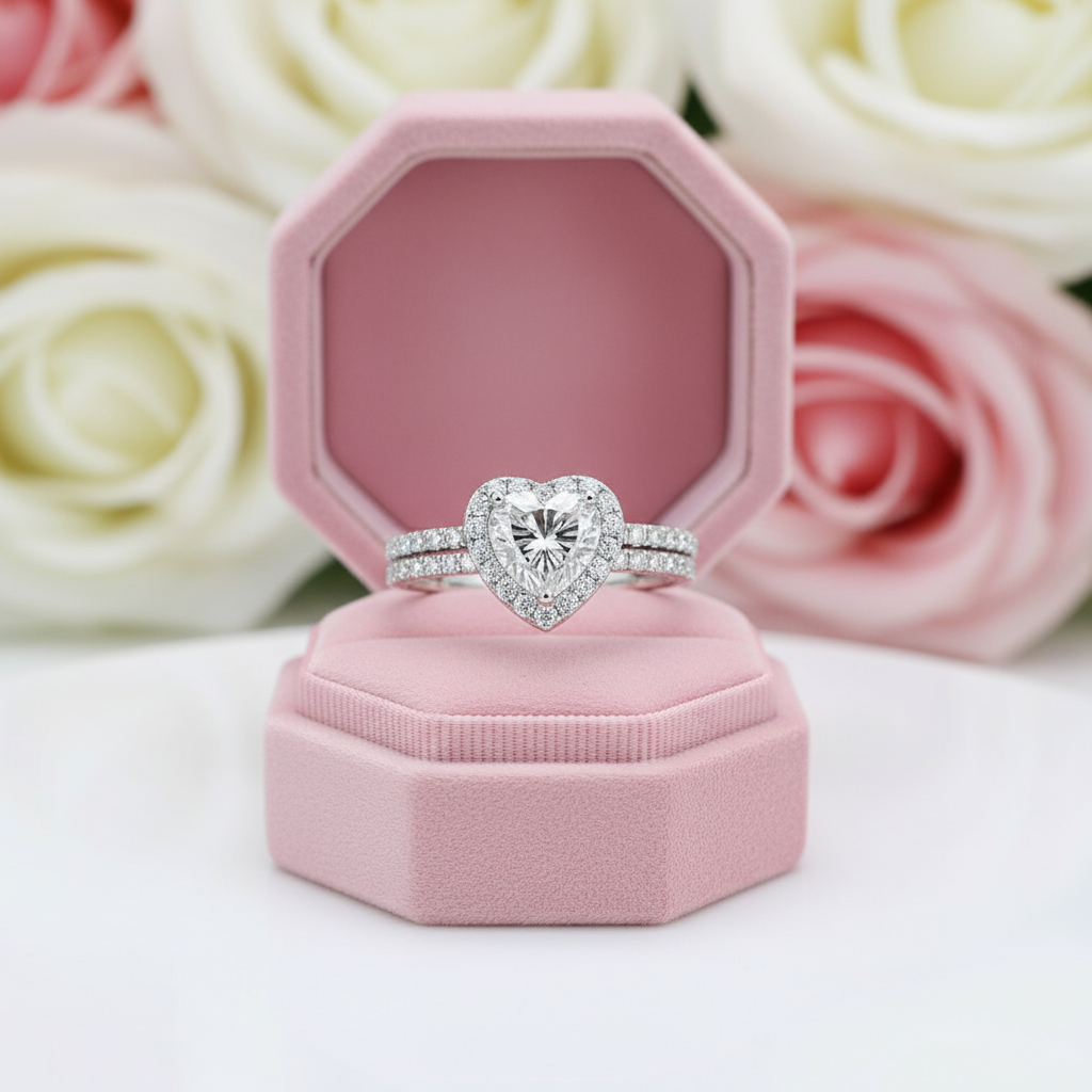 1ct Heart Cut Diamond Option Ring-Black Diamonds New York