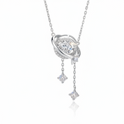 1ct Moissanite Necklace Celestial Orbit Sparking Pendant-Black Diamonds New York