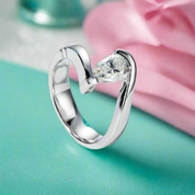 1ct Pear Cut Diamond Engagement Ring-Black Diamonds New York