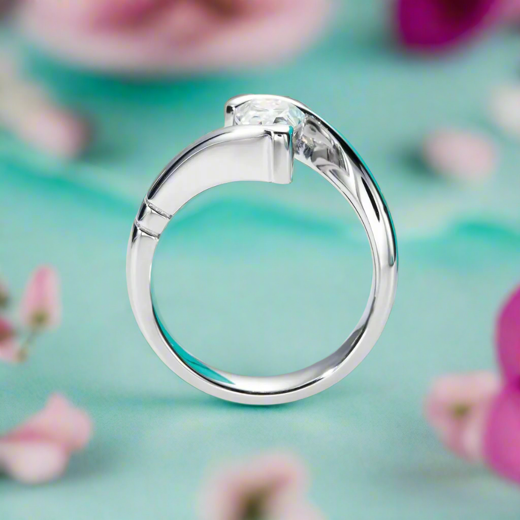 1ct Pear Cut Diamond Engagement Ring-Black Diamonds New York