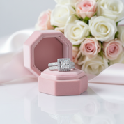 1ct Princess Cut Diamond Engagement Ring Set-Black Diamonds New York