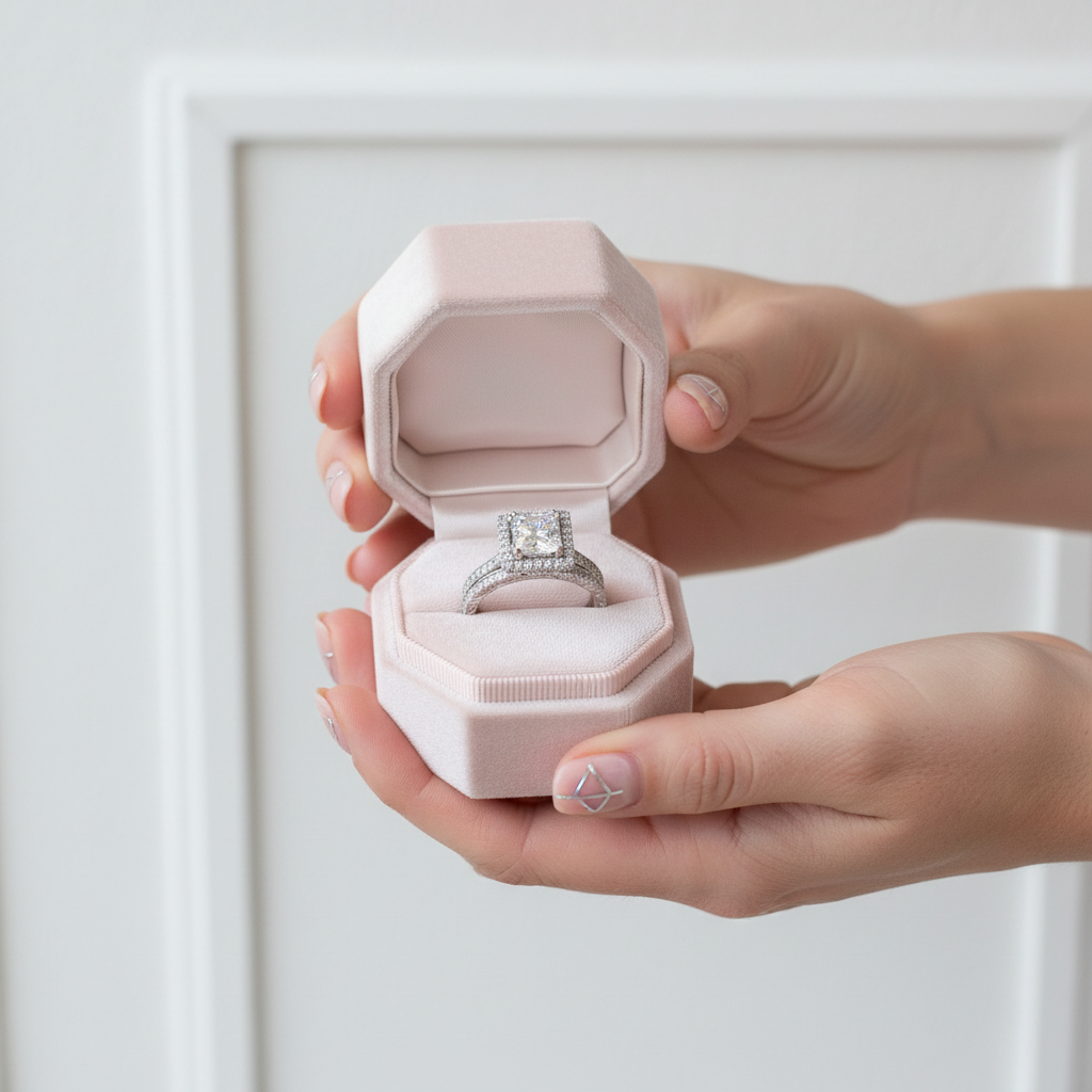 1ct Princess Cut Diamond Engagement Ring Set-Black Diamonds New York