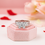 1ct Round & Baguette Diamond Engagement-Black Diamonds New York