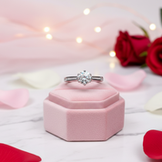 1ct VVS Round Cut Diamond 6 Prong Engagement Ring-Black Diamonds New York