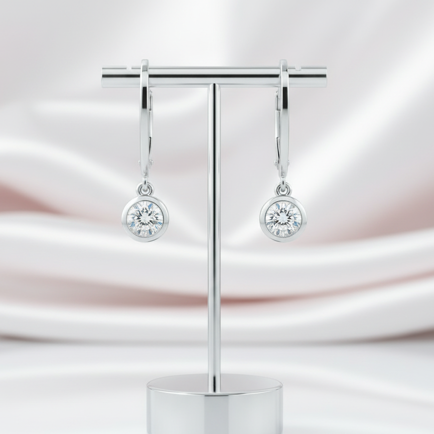 1.0 Ctw 5mm Lever Back Diamond Option Earrings-Black Diamonds New York