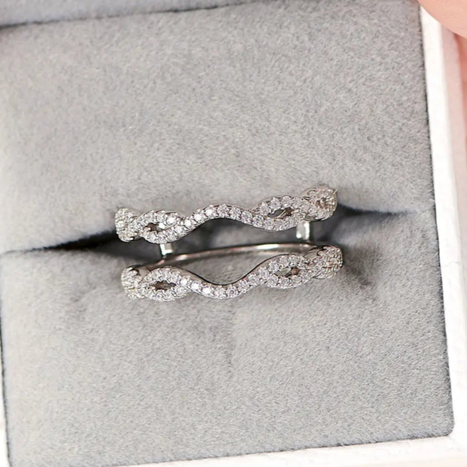 1mm Round Diamond Twisted Wedding Band-Black Diamonds New York