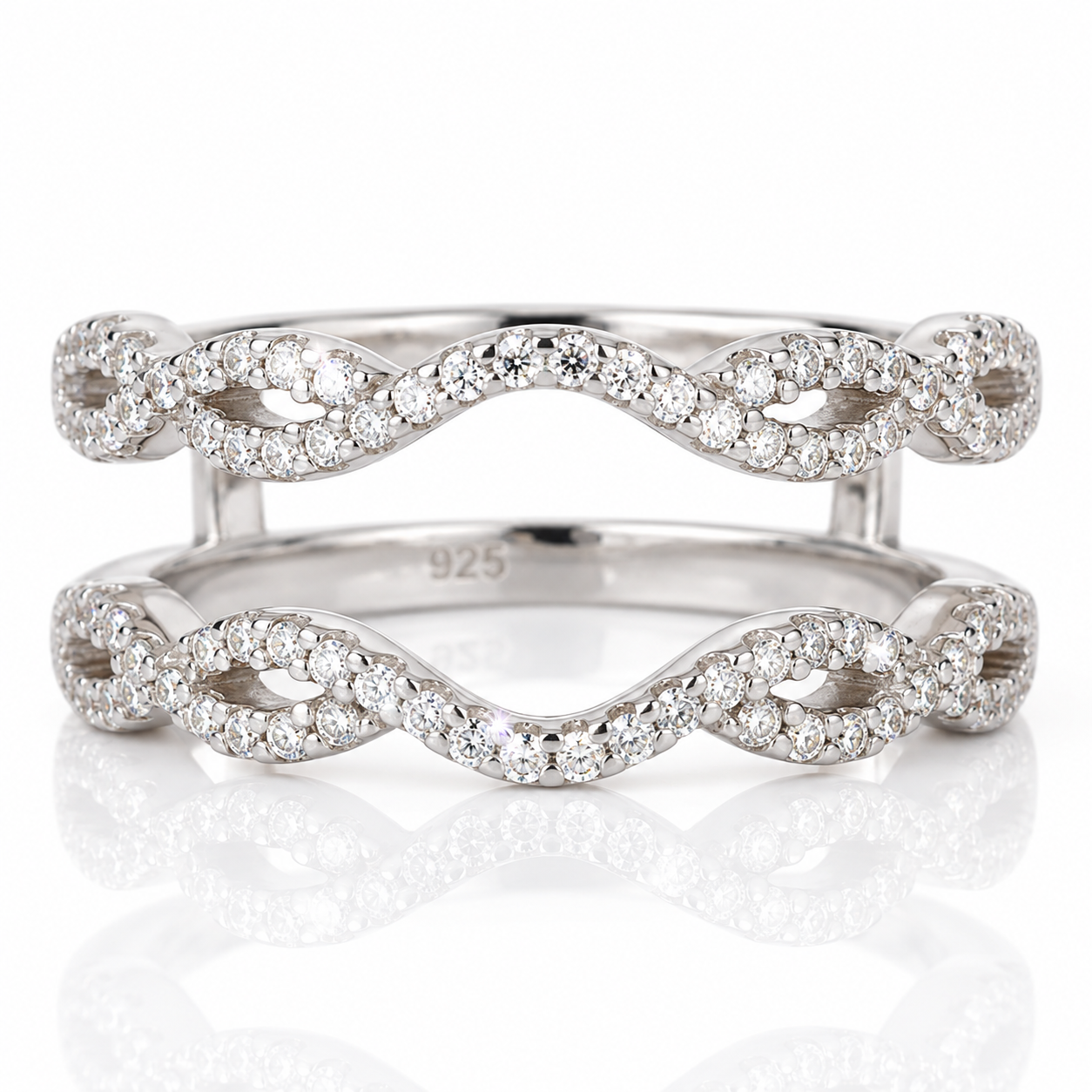 1mm Round Diamond Option Twisted Wedding Band-Black Diamonds New York