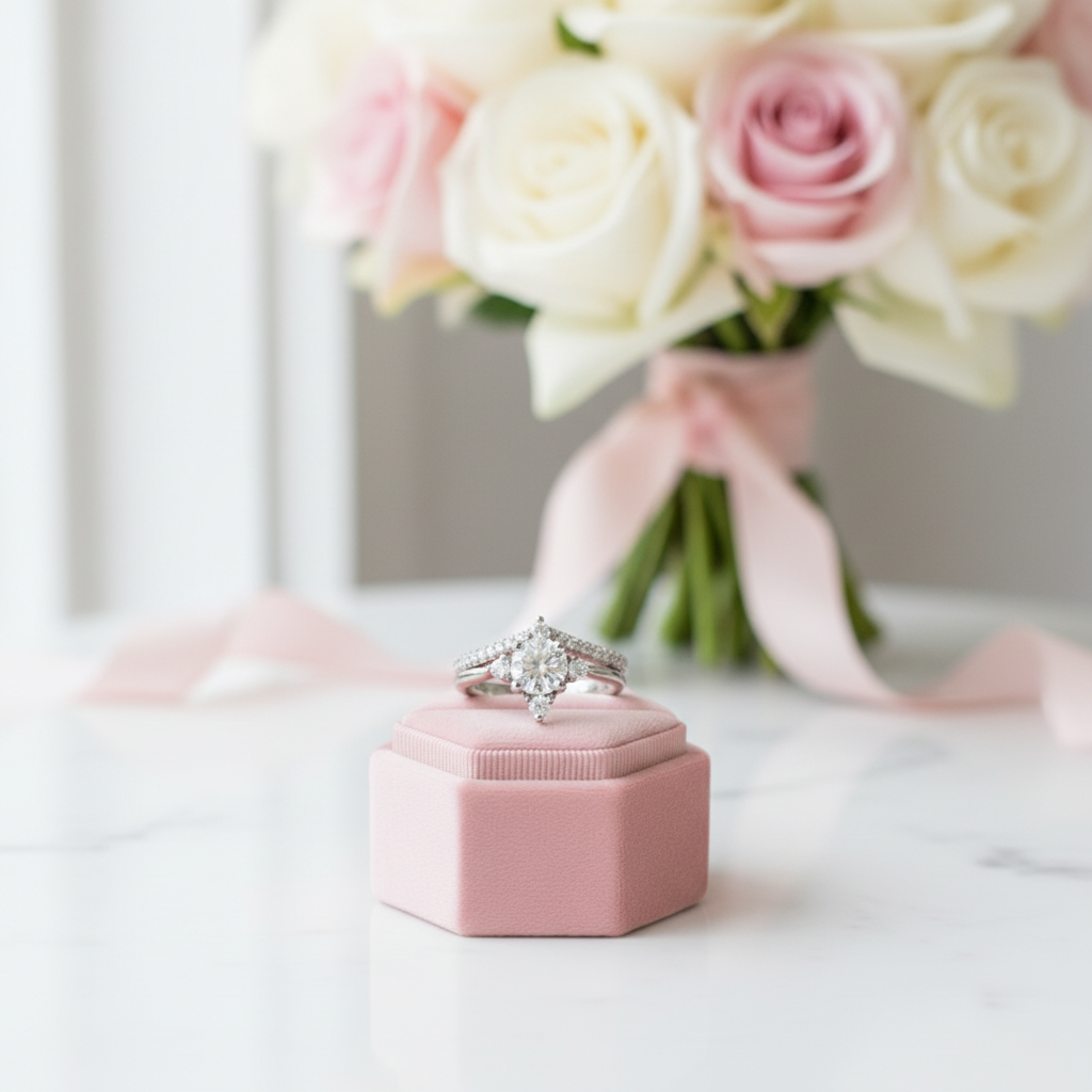 2-Pcs 1.0 Ct Round Diamond Engagement Ring Set-Black Diamonds New York