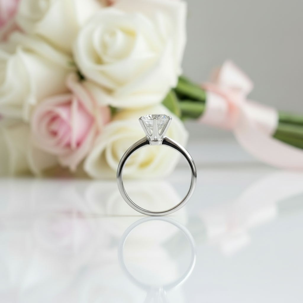 2 Carat 8mm Round Cut D Color Diamond Option Engagement Ring-Black Diamonds New York