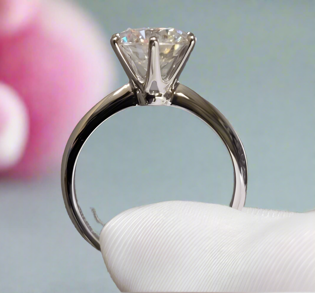 2 Carat 8mm Round Cut D Color Diamond Engagement Ring-Black Diamonds New York