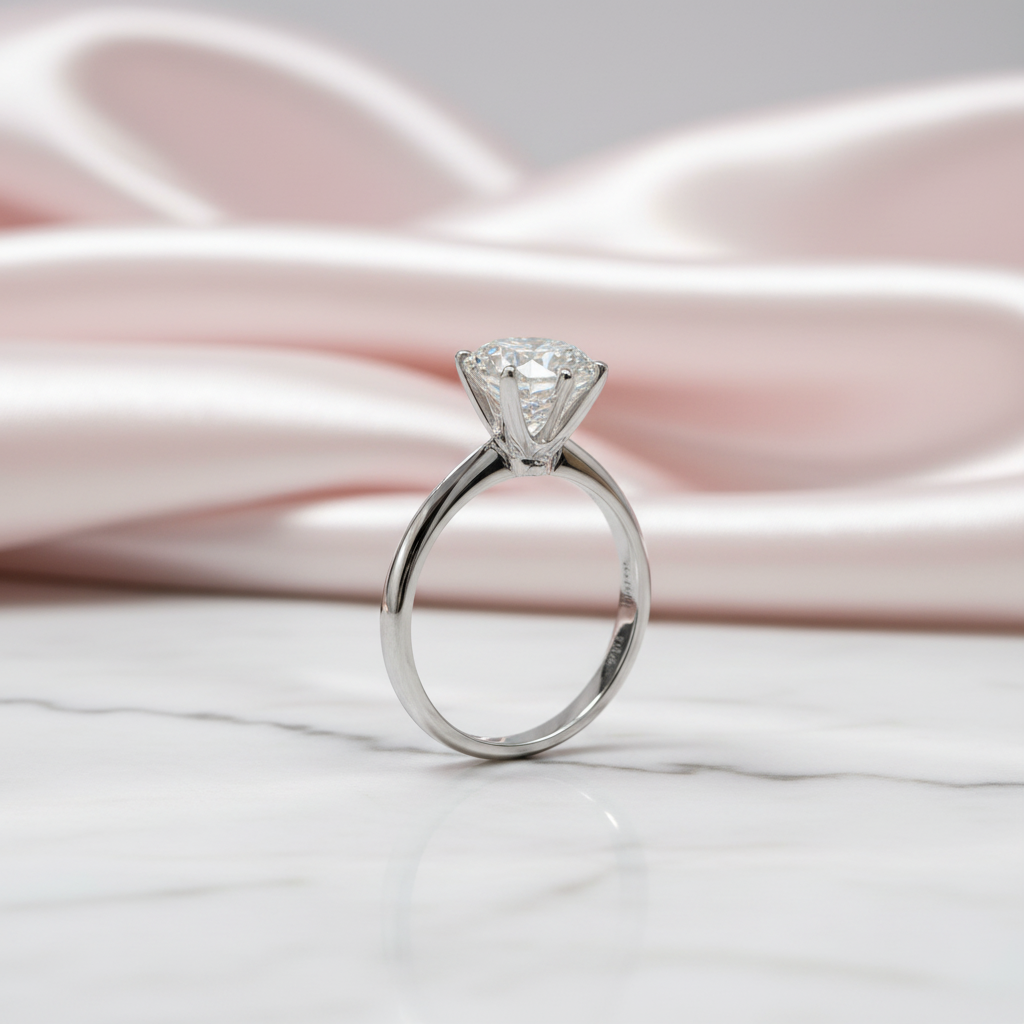 2 Carat 8mm Round Cut D Color Diamond Option Engagement Ring-Black Diamonds New York