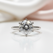 2 Carat 8mm Round Cut D Color Diamond Option Engagement Ring-Black Diamonds New York