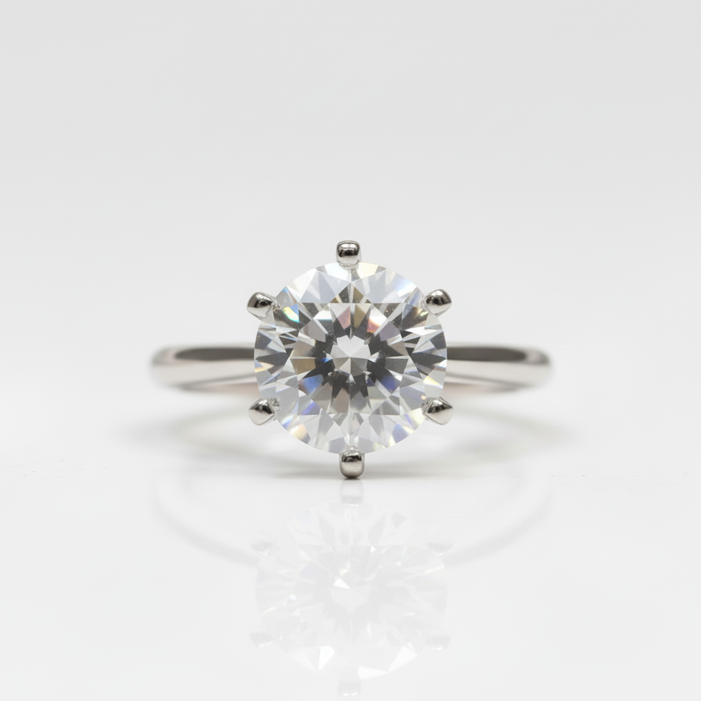 2 Carat 8mm Round Cut D Color Diamond Option Engagement Ring-Black Diamonds New York