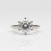 2 Carat 8mm Round Cut D Color Diamond Option Engagement Ring-Black Diamonds New York
