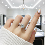 2 Carat 8mm Round Cut D Color Diamond Option Engagement Ring-Black Diamonds New York