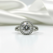 2 Carat 8mm Round Cut D Color Diamond Split Shank Engagement Ring-Black Diamonds New York