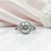 2 Carat 8mm Round Cut D Color Diamond Split Shank Engagement Ring-Black Diamonds New York