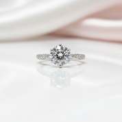 2.0 Ct Round Cut Diamond Option Maple Leaf Shape Engagement Ring-Black Diamonds New York