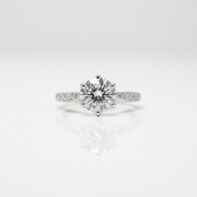 2.0 Ct Round Cut Diamond Option Maple Leaf Shape Engagement Ring-Black Diamonds New York
