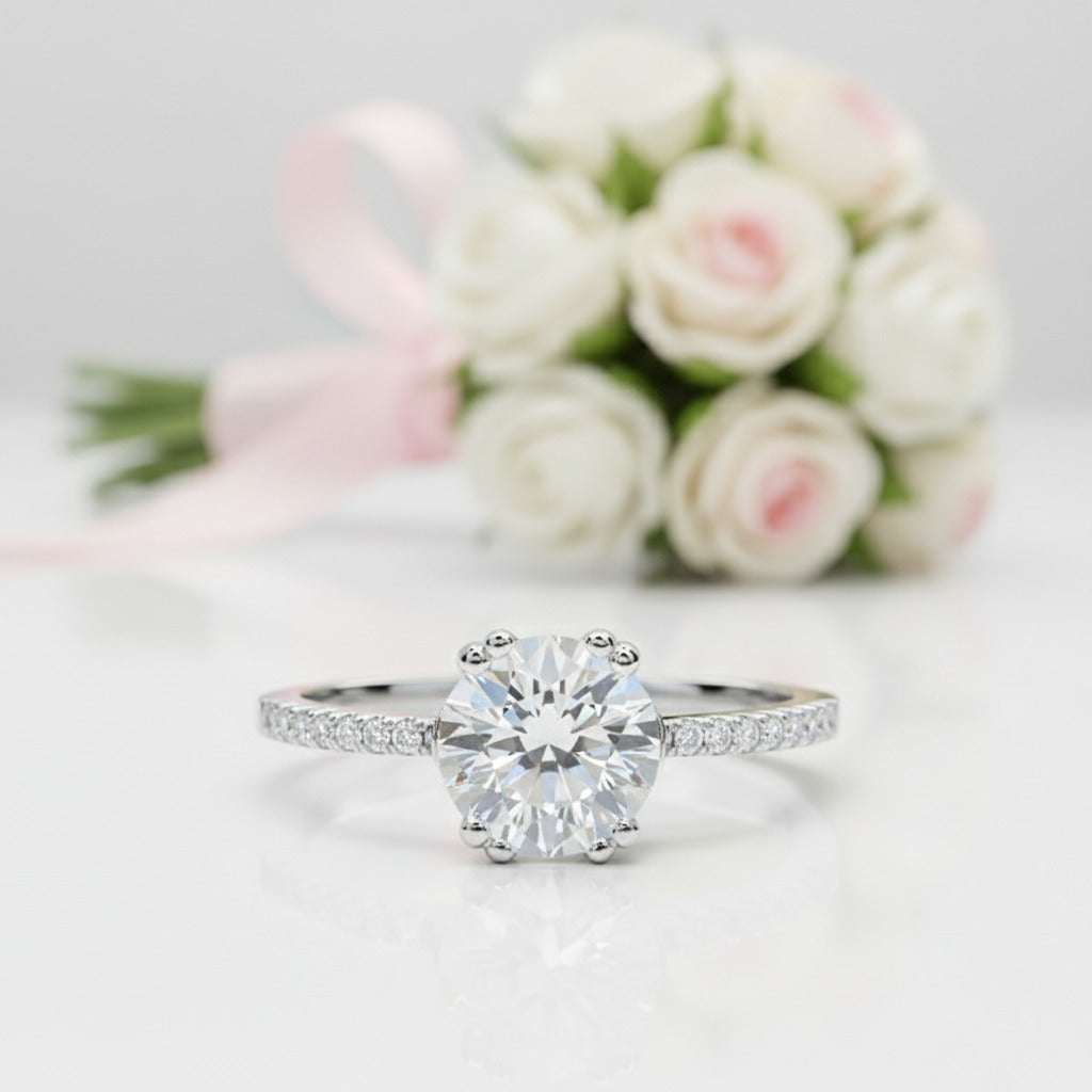 2.0 Ct Diamond Double Prong Engagement Ring-Black Diamonds New York