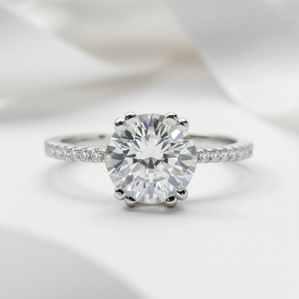 2.0 Ct Diamond Double Prong Engagement Ring-Black Diamonds New York