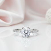 2.0 Ct Diamond Double Prong Engagement Ring-Black Diamonds New York