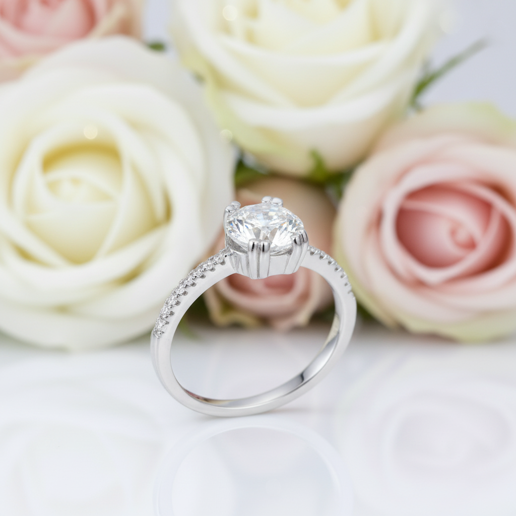 2.0 Ct Diamond Double Prong Engagement Ring-Black Diamonds New York