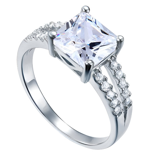 2.0 Ct Princess Cut Diamond Option Split Shank Engagement Ring-Black Diamonds New York