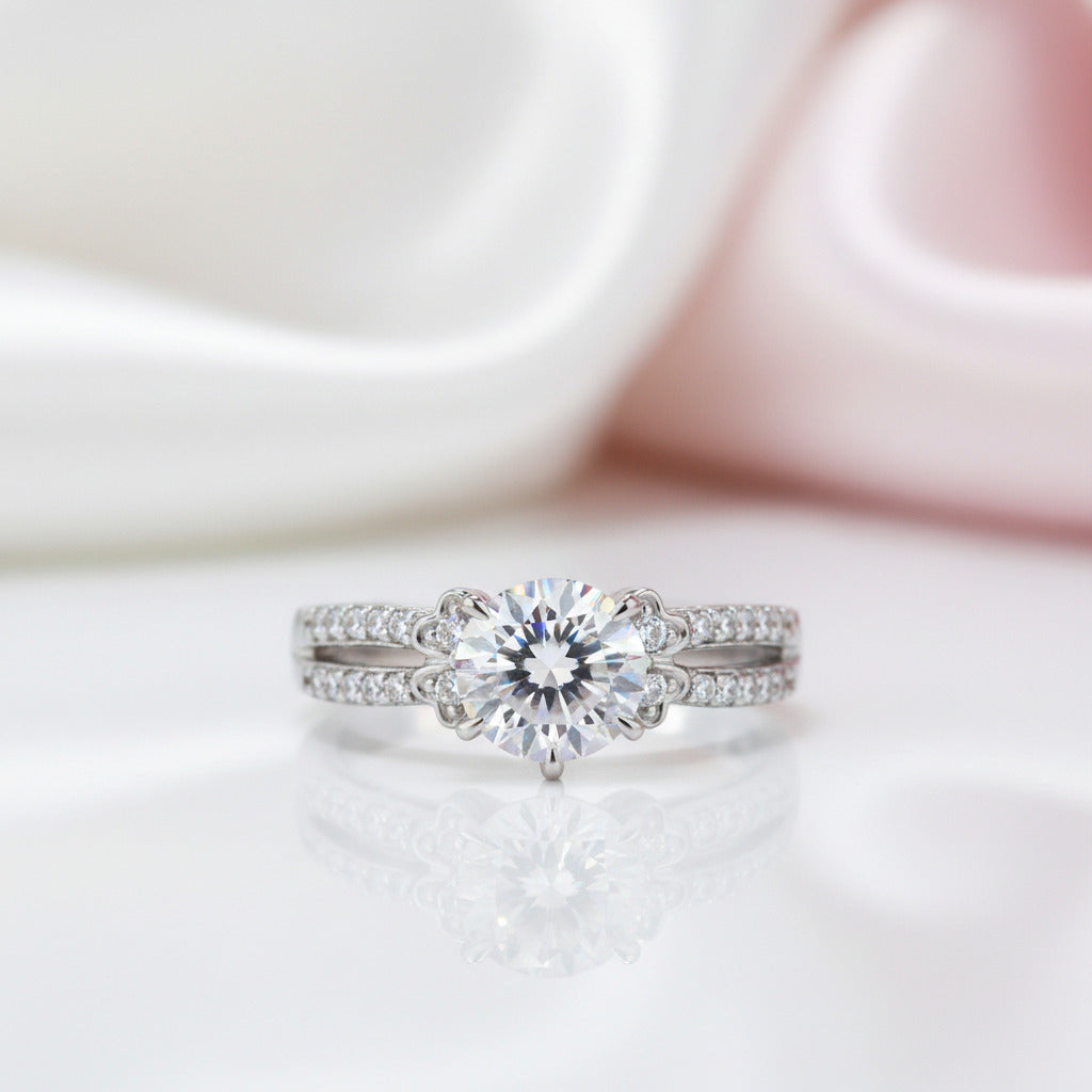 2.0 Ct Diamond Option Split Shank Engagement Ring-Black Diamonds New York