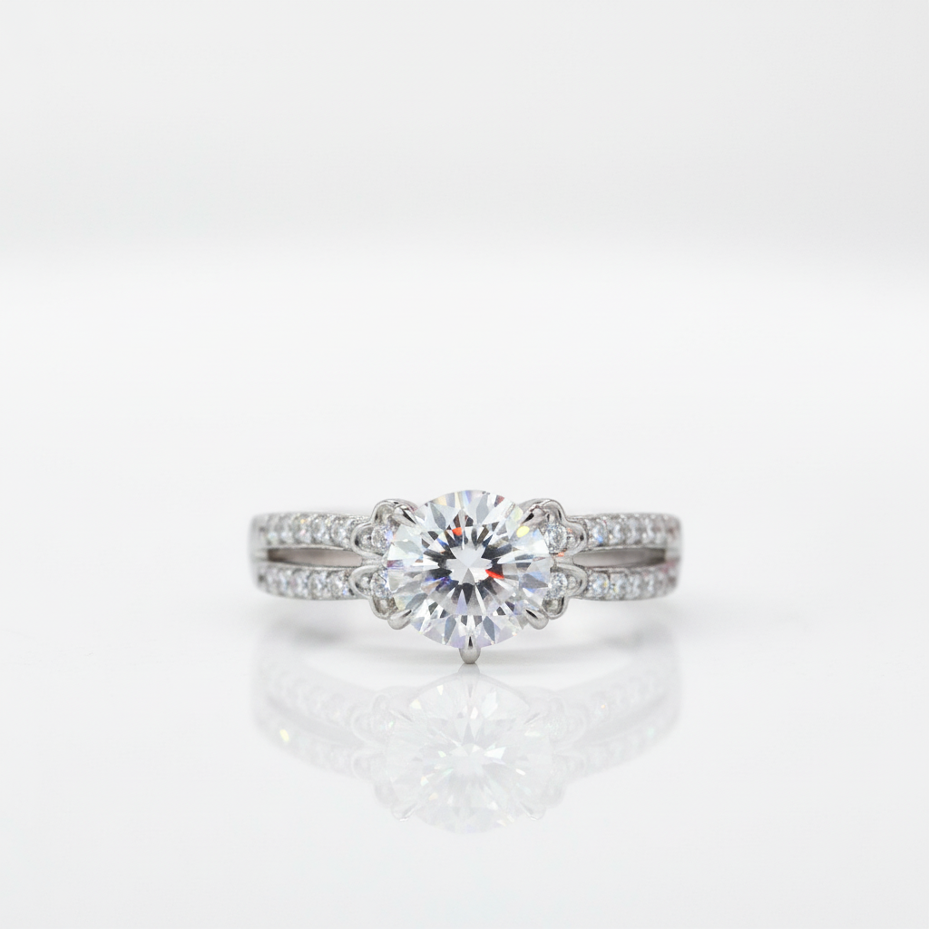 2.0 Ct Diamond Option Split Shank Engagement Ring-Black Diamonds New York