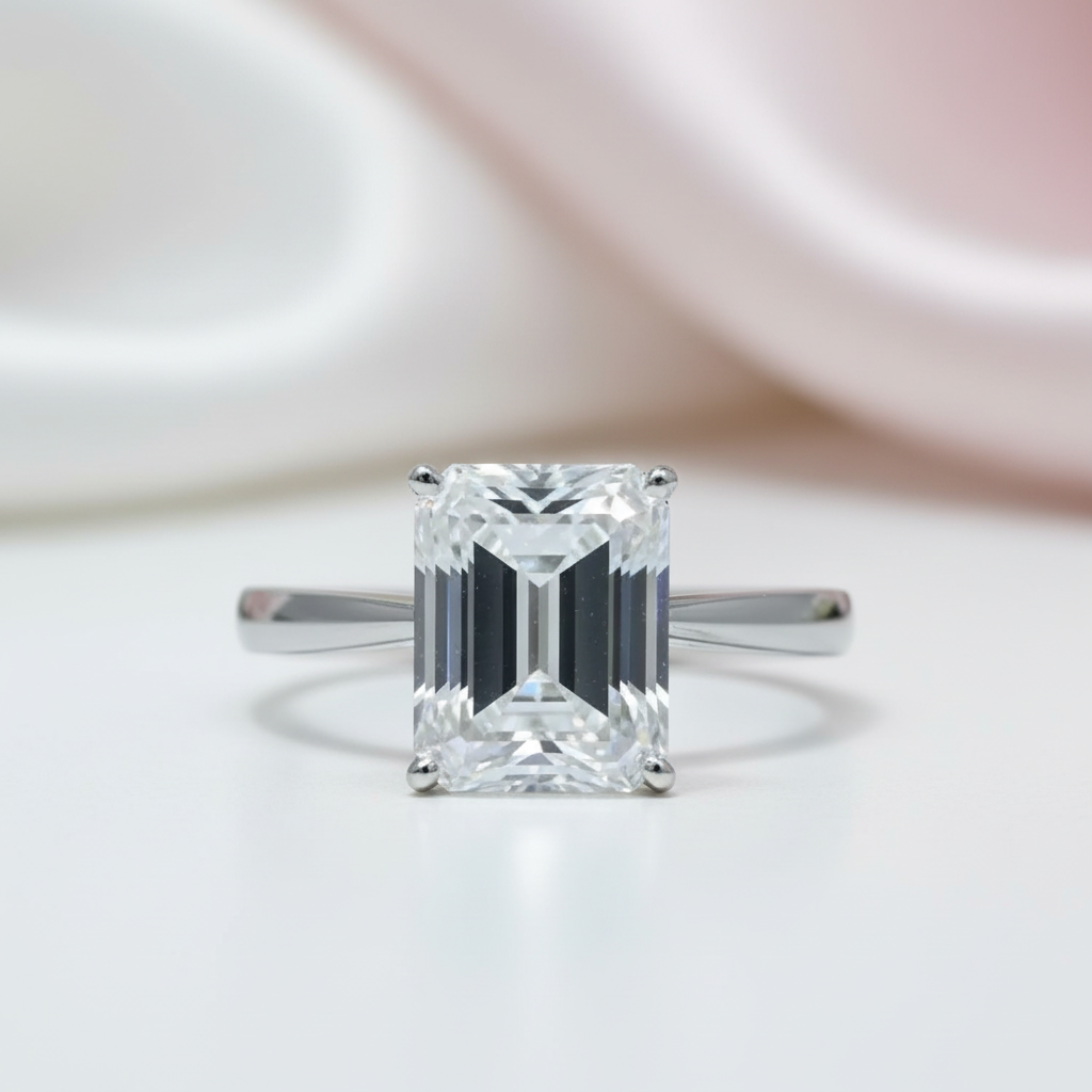 2 Carat Emerald Cut D Color Diamond Option Engagement Ring-Black Diamonds New York